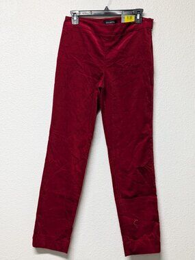 Talbots Women's Velvet Red Chatham Flat Front Slim Leg Ankle Length Pants - 2